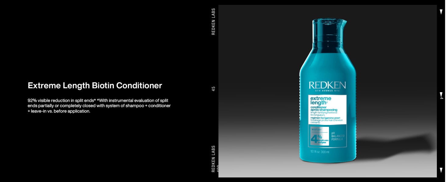 Extreme Length Biotin Conditioner - 92% visible reduction in split ends* *With instrumental evaluation of split ends partially or completely closed with system of shampoo + conditioner + leave-in vs. before application